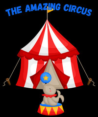 The amazing circus, funny drawing, funny graphics.