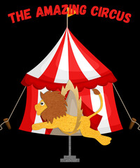 The amazing circus, funny drawing, funny graphics.