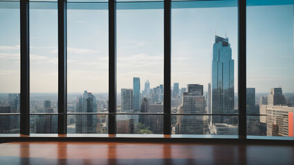 Fototapeta na wymiar Office Building Top Floor City View
