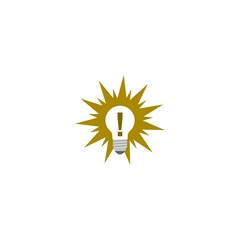 Creative bright new idea logo design. Light bulb logo isolated on white background