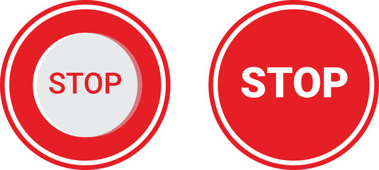 red circle stop sign isolated on white 