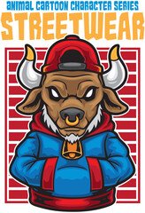 Buffalo Fashion Vector Illustration