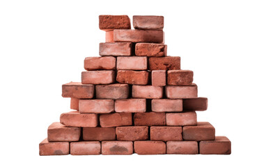 Stack of Bricks and Mortar on Isolated Background