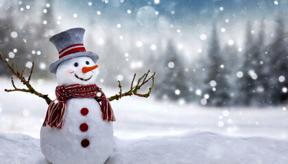 Schneemann im Schnee, textfeiraum, Generated image