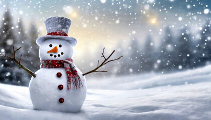 Schneemann im Schnee, textfeiraum, Generated image