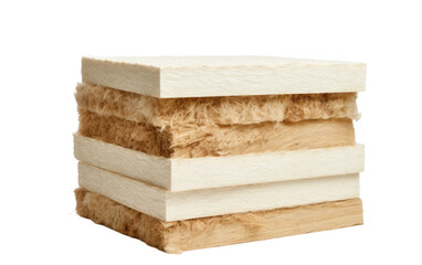 Stack of Insulation Supplies on Isolated Background