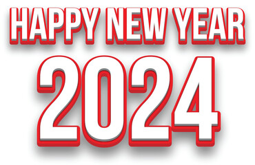  3D modern text effect vector design for Greeting Card  Happy new year 2024 invitation  template.