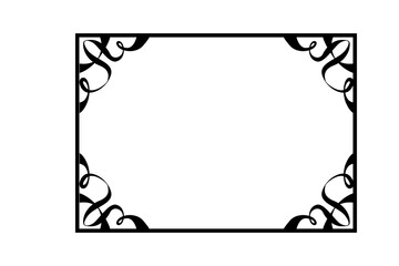 Line Art Ornament Border With Transparent Background