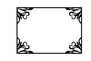 Line Art Ornament Border With Transparent Background