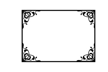 Line Art Ornament Border With Transparent Background