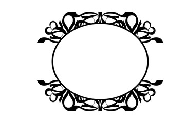 Line Art Ornament Border With Transparent Background