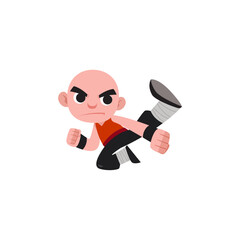 cute pose set martial arts sport child