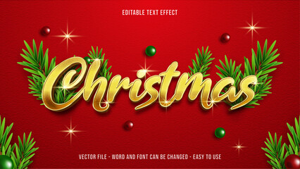 Editable merry christmas text effect