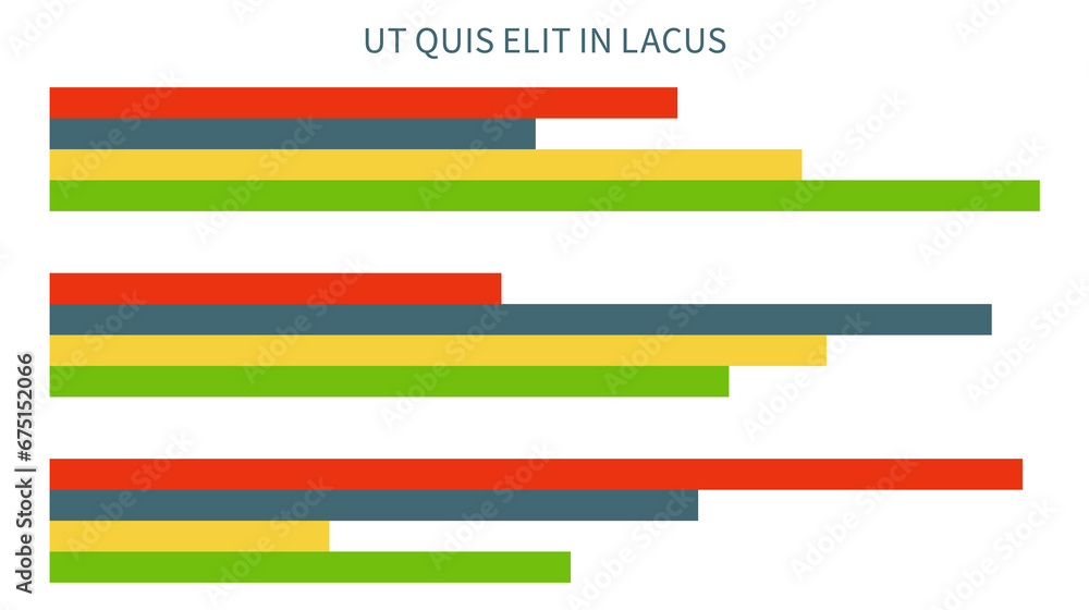 Poster color bar chart. business report data element