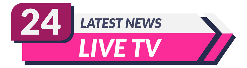 Latest news tag. Live tv broadcasting label