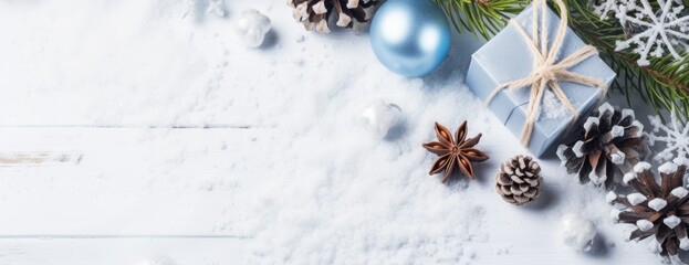 Christmas and Happy New Year background. horizontal banner, web poster, header for website
