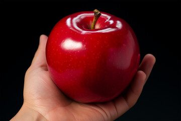 Close-up of a hand holding an apple