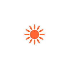 vector sun element orange color set