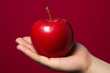 Close-up of a hand holding an apple