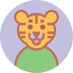 a kids coloring page with a cute tiger as the main character the tiger should be in a forest with colorful flowers, green leaves