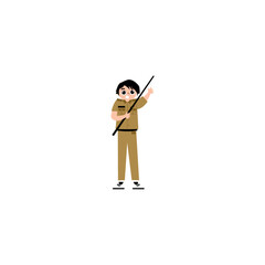 Fototapeta premium set of men in teaching poses in class cartoon