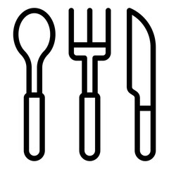 Cutlery eat spoon fork knife icon
