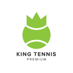 king tennis logo vector icon illustration