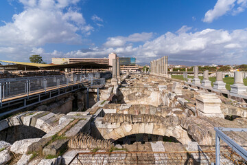 Smyrna Ancient City view in Izmir City of Turkey