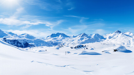 冬の風景、雪が積もる自然の景色