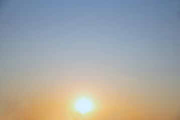 natural gradient sky background with sun ball, yellow and blue