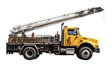 Utility Truck on Isolated Background