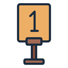 Table Number for restaurant icon