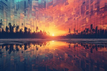 Winter Sunsets and Sunrises - Generative AI - obrazy, fototapety, plakaty