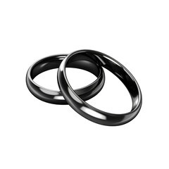 Fototapeta premium Black wedding rings in the style of romantic isolated, png