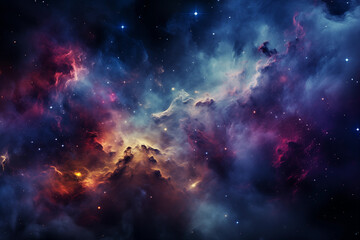 Fototapeta premium Fantasy landscapes, cosmic sky, nebula, beautiful colors, 