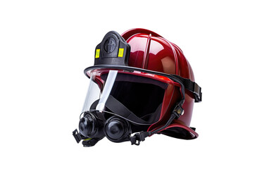 Firefighting Safety Helmet on Transparent PNG