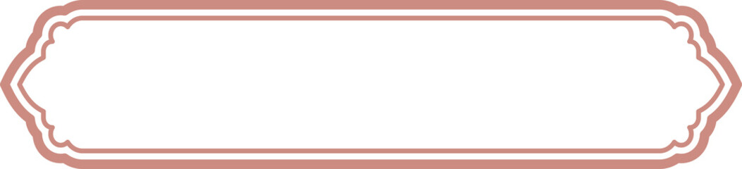 Islamic window frame. Indian and Arabic design with ornament for banner background. Turkish ribbon template. Muslim oriental sale sticker and header for text.