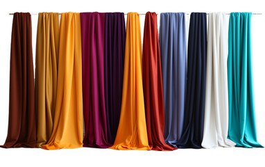Drapes in Striking Solid Color isolated on transparent background.