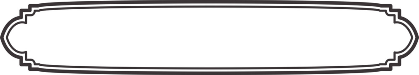 Obraz premium Islamic window frame. Indian and Arabic design with ornament for banner background. Turkish ribbon template. Muslim oriental sale sticker and header for text.