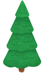 Pine tree, hand-drawn element for card and background