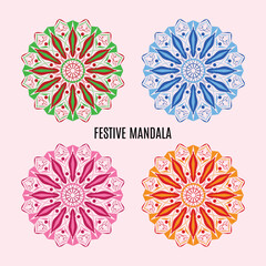 Mandala vector design festive background