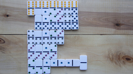 Dominoes on a wooden table