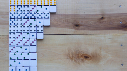 Dominoes on a wooden table