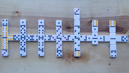 Dominoes on a wooden table