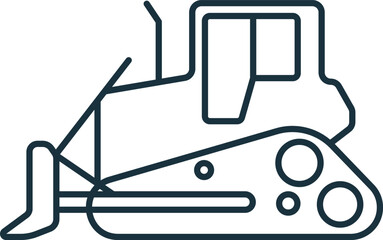 Bulldozer outline icon. Monochrome simple sign from transportation collection. Bulldozer icon for logo, templates, web design and infographics.