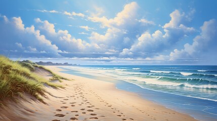 Fototapeta na wymiar sand nature beach bright landscape illustration sunny travel, sky sunocean, sunrise vacation sand nature beach bright landscape