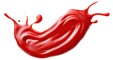 Fotobehang Tomato ketchup splash, cut out © Yeti Studio
