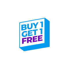 Buy 1 Get 1 Free sale banner template. 