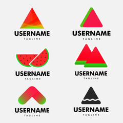 set of graphic watermelon logo on the white background  good for watermelon logotype, logo design,