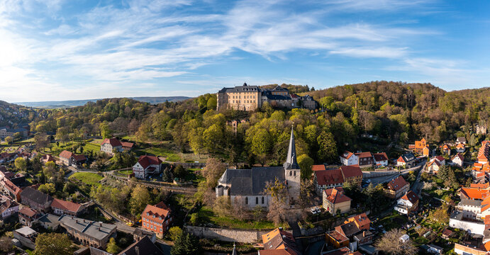 Luftbildaufnahmen Landkreis Harz Blick zum Schloss Blankenburg